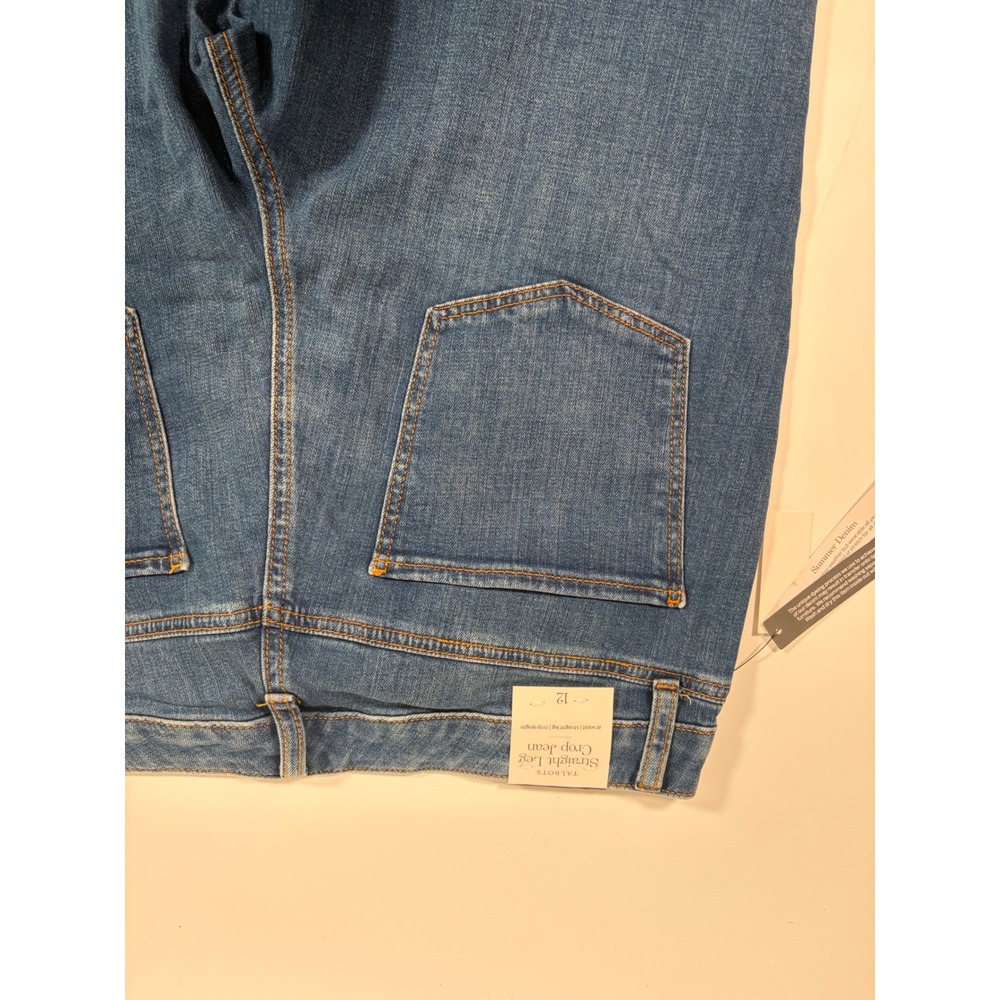 Talbots Straight Leg Crop Jeans Womens 12 Blue Denim Minimalist Old Money New - Picture 7 of 7